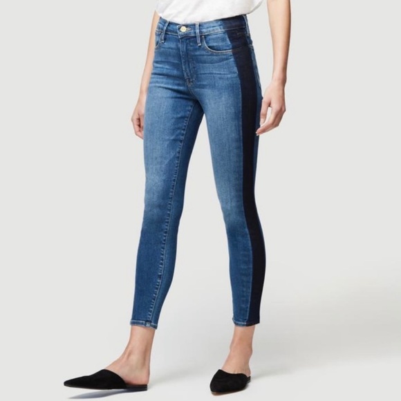 Frame Denim Denim - FRAME Le High-Rise Skinny Crop Tuxedo-Stripe Jeans